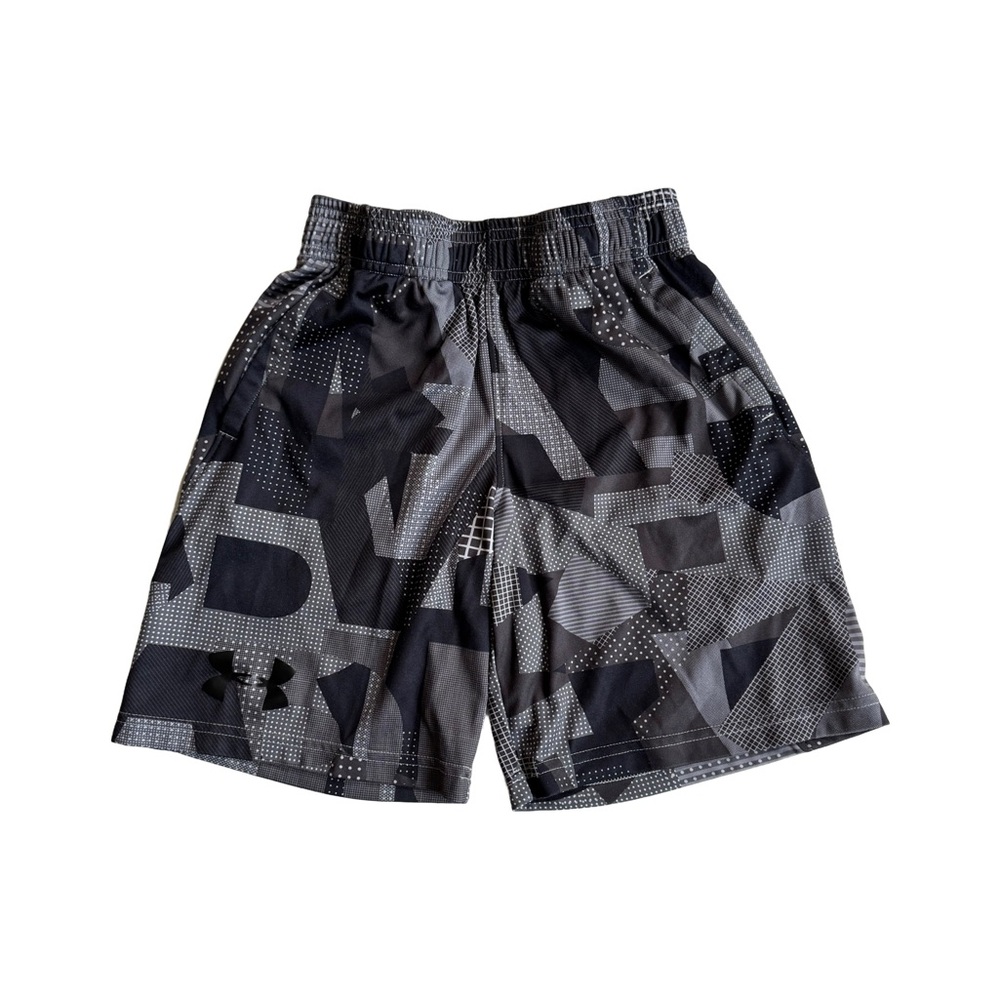 Under Armour Boy’s Black Patterned Heatgear Loose Shorts